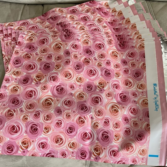 Other - Poly Mailers 10 pack 14x17 Pink Roses